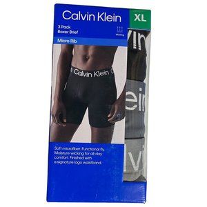 New Calvin Klein Men's 3 Pack Micro Rib Boxer Brief  Underwear XL
